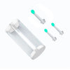 A clear plastic replacement ear spoon tip and a metal fitting are shown for an ear cleaner device.