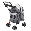 Foldable Pet Stroller with Panoramic Window & Sun Shade