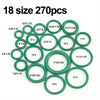A collection of 18 size O-ring gaskets for automotive air conditioning, packaged in a kit.