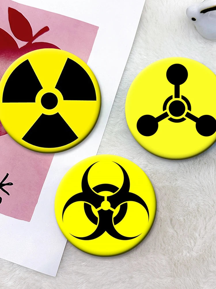 Biohazard Emblem Enamel Pin Set – Vintage Horror-Themed Brooch for Bags, Hats & Jackets