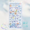 A clear plastic pack of 3D jelly stickers featuring cute cartoon animals and a ghost rabbit.