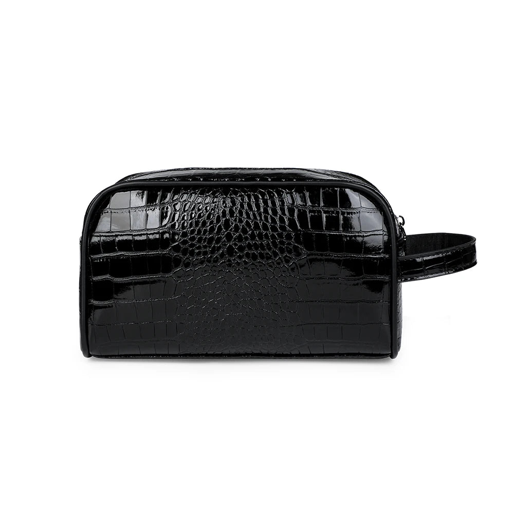 Men's PU Leather Clutch Wallet with Zipper Closure