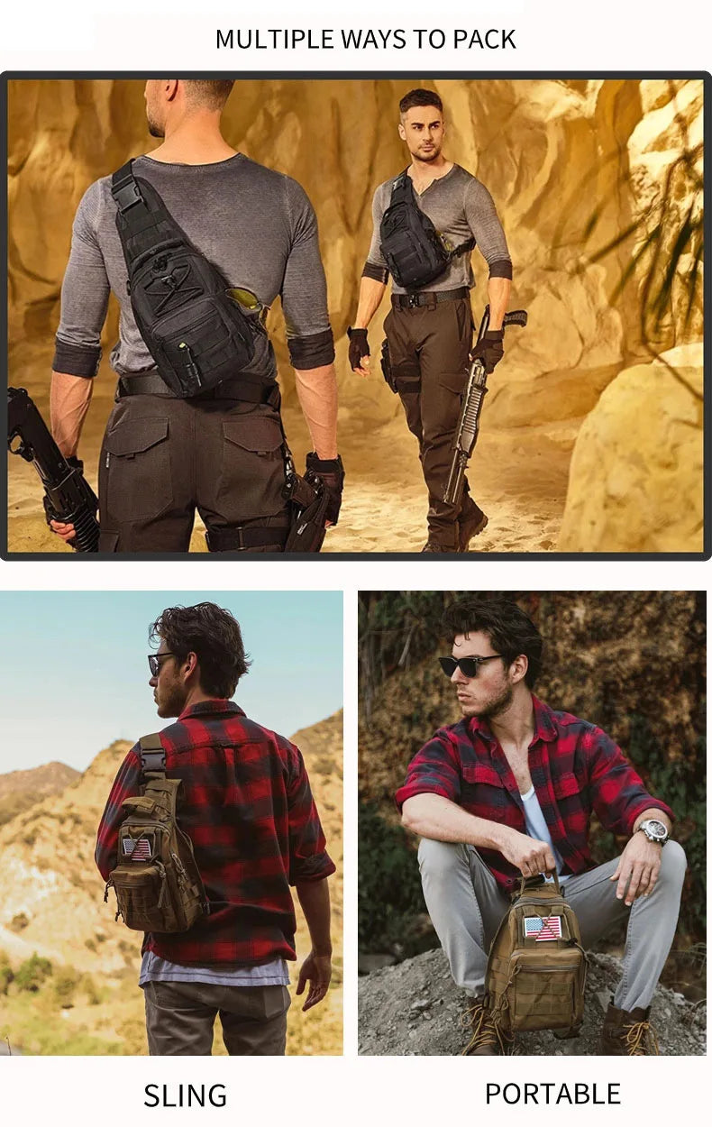 Tactical Sling Bag with MOLLE System for Outdoor Adventures