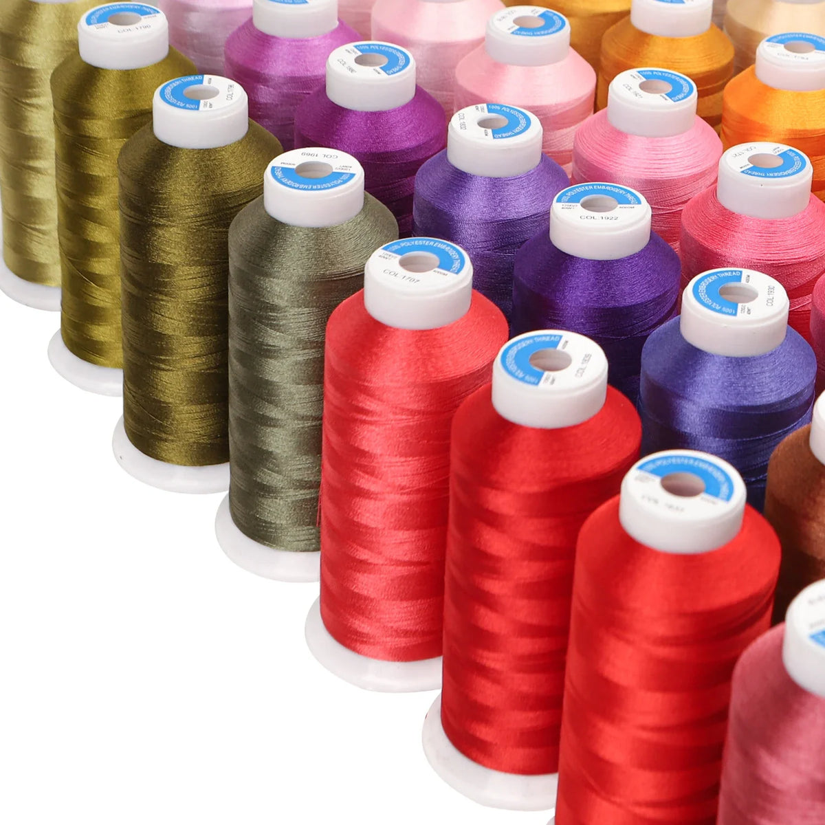 80-Color Polyester Embroidery Thread Set with Large 4000m Spools