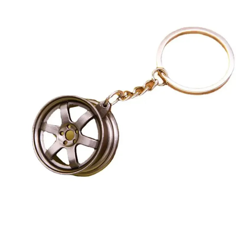Gearbox Keychain with Turbo Hub and Brake Disc Pendant
