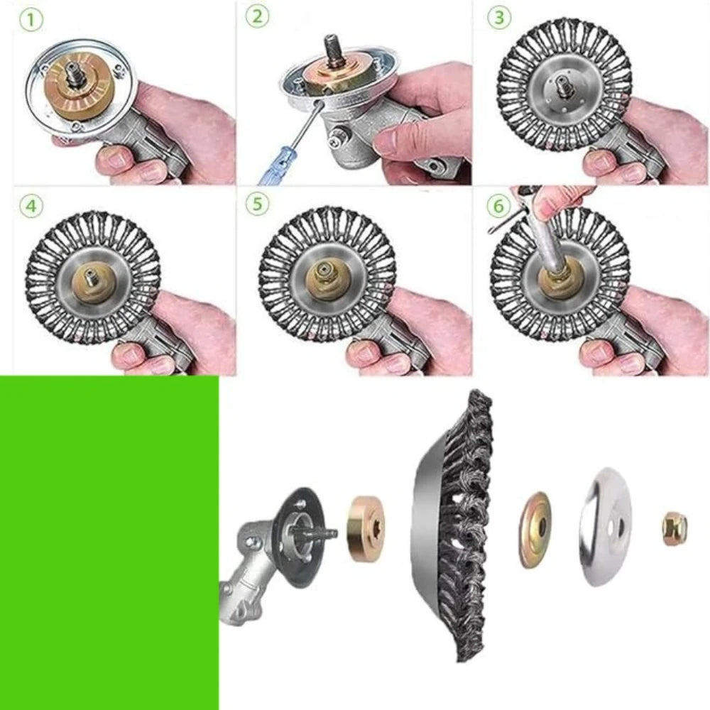 Carbon Steel Wire Brush Trimmer Head for Weed & Grass Cutting