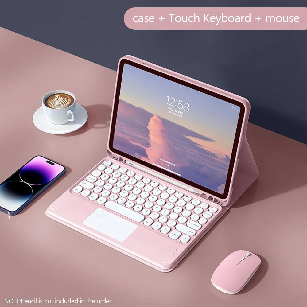 iPad Keyboard Case with Bluetooth Mouse