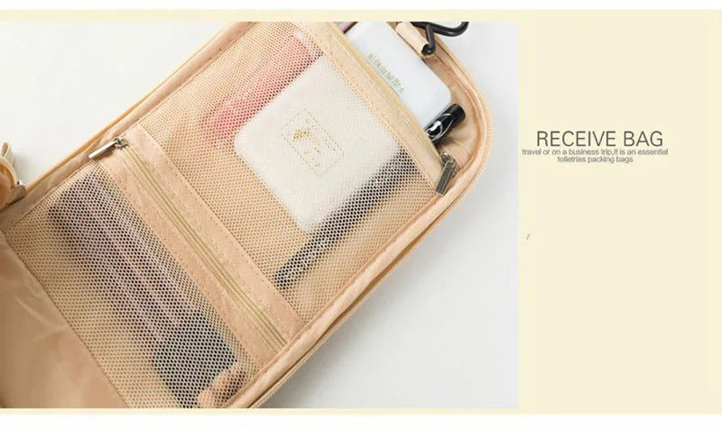 Floral Print Waterproof Hanging Travel Toiletry Bag
