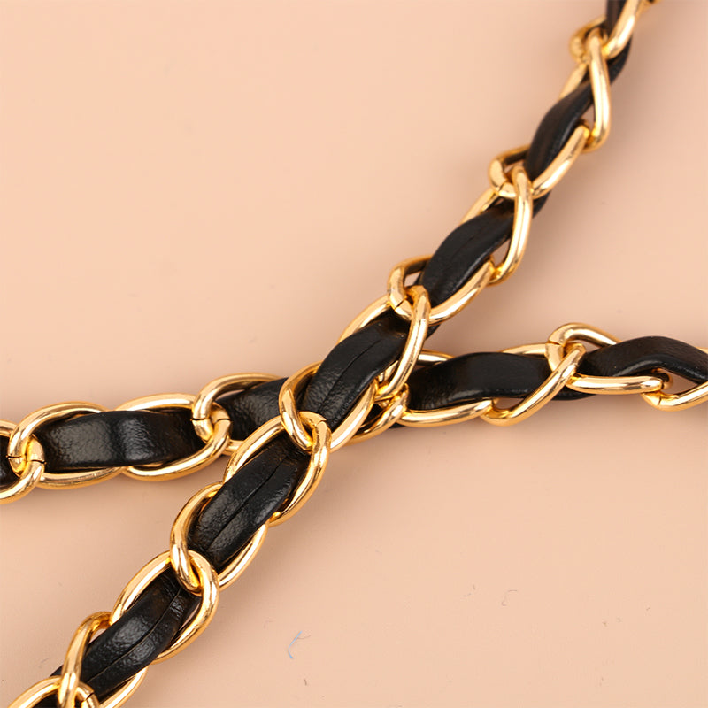 120cm Leather-Trimmed Chain Bag Strap