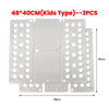 Two white portable clothes folding boards for laundry organization