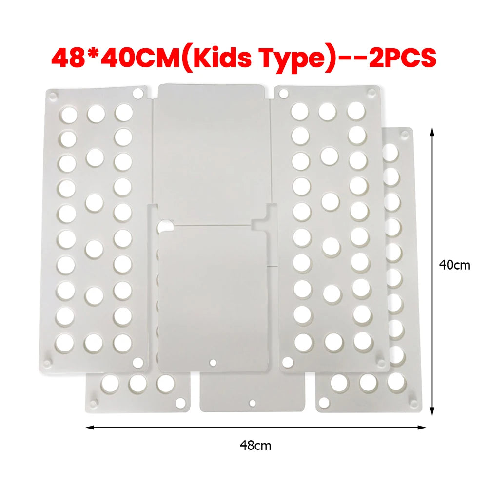 Two white portable clothes folding boards for laundry organization