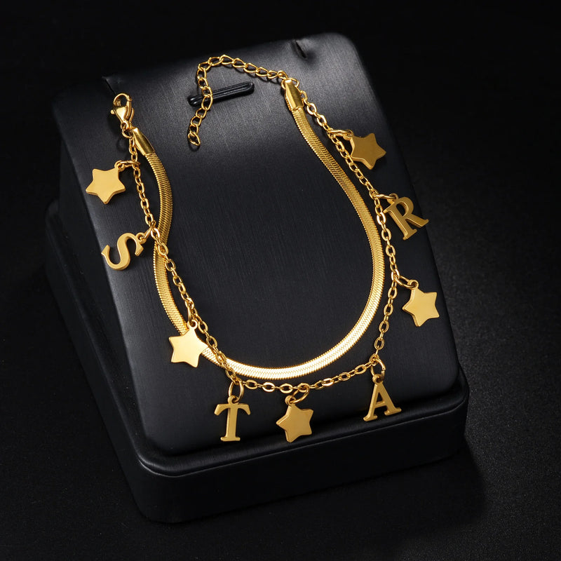 Personalized Double-Layer Name Anklet