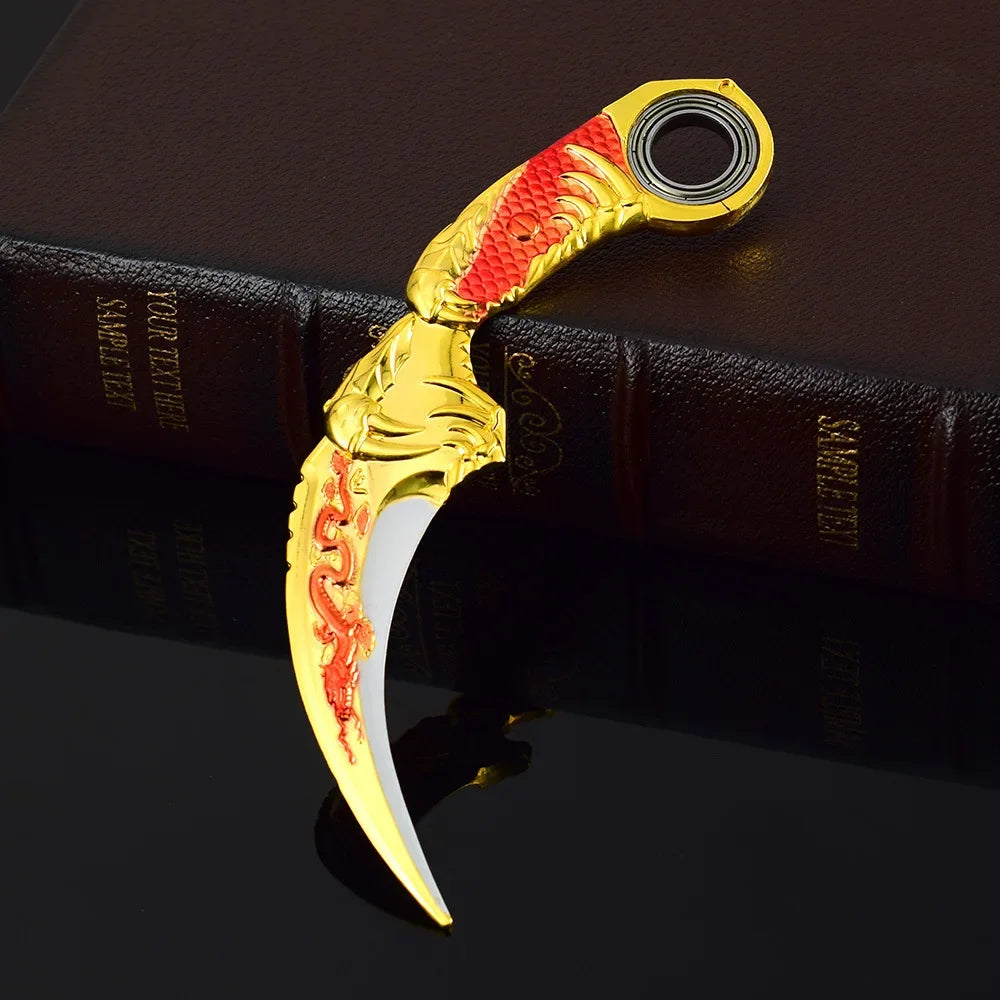 Blue Dragon Claw Folding Knife Model - 18cm Collectible Tactical Karambit