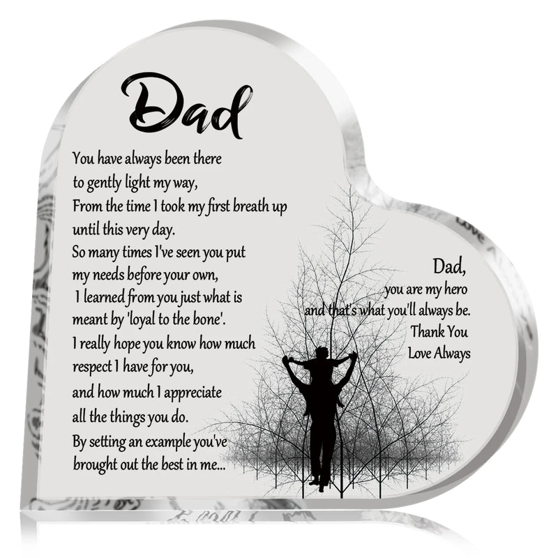 Placa de Acrílico con Forma de Corazón para Papá