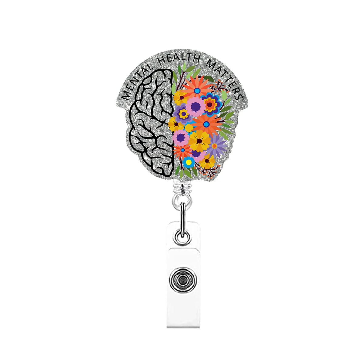 Sparkling Acrylic Retractable Badge Reel with Clip