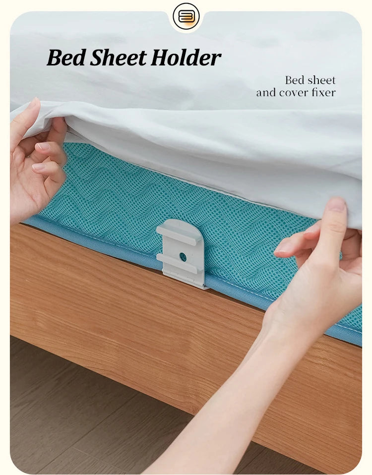 Discreet Bed Sheet Corner Clips (4-Pack) – Non-Slip Hold for a Tidy Bed