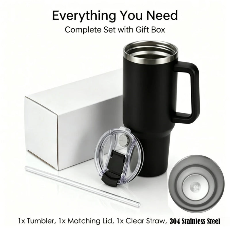 40oz Isolierter Edelstahl-Tumbler mit Deckel