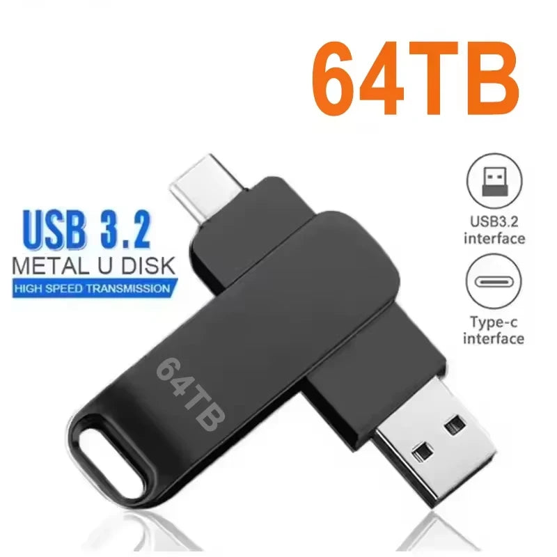 High-Speed USB 3.2 Flash Drive with Dual Type-C & USB Connectors
