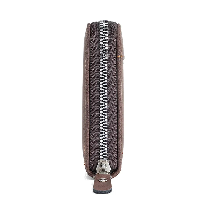 Men's Vintage PU Leather Wallet with Woven Tape Accent