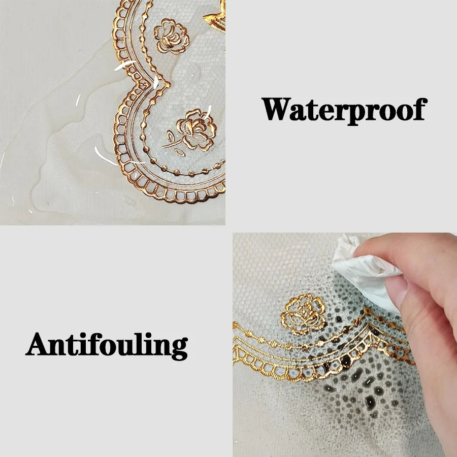 European-Style Waterproof Lace Tablecloth