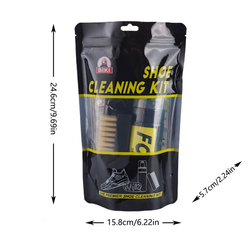 مجموعة تنظيف الأحذية مع الفرشاة والمحلول