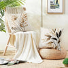 Beige Minimal Blooms Linen Throw Pillow Covers