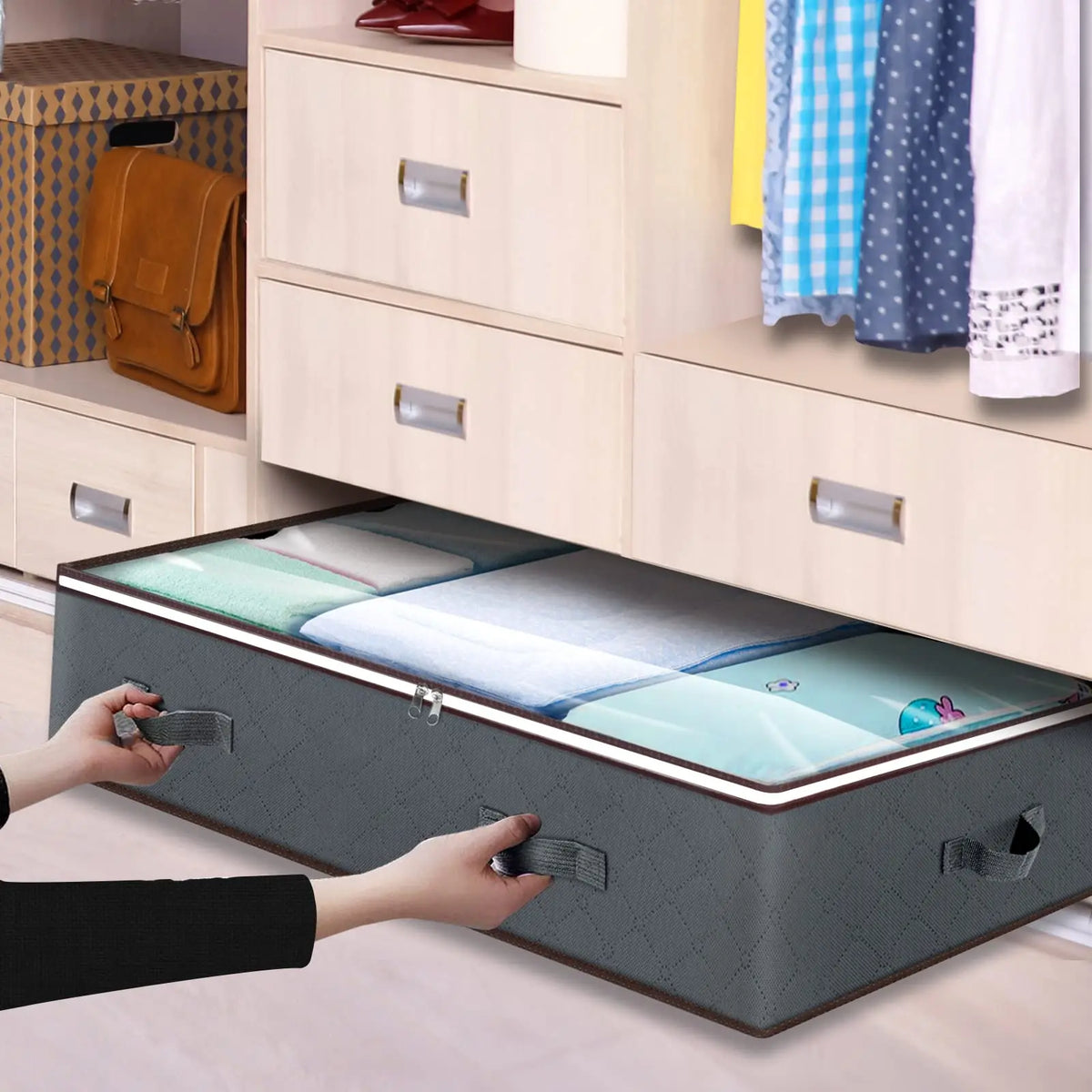 Under Bed Storage Containers with Clear Window (3-Pack)