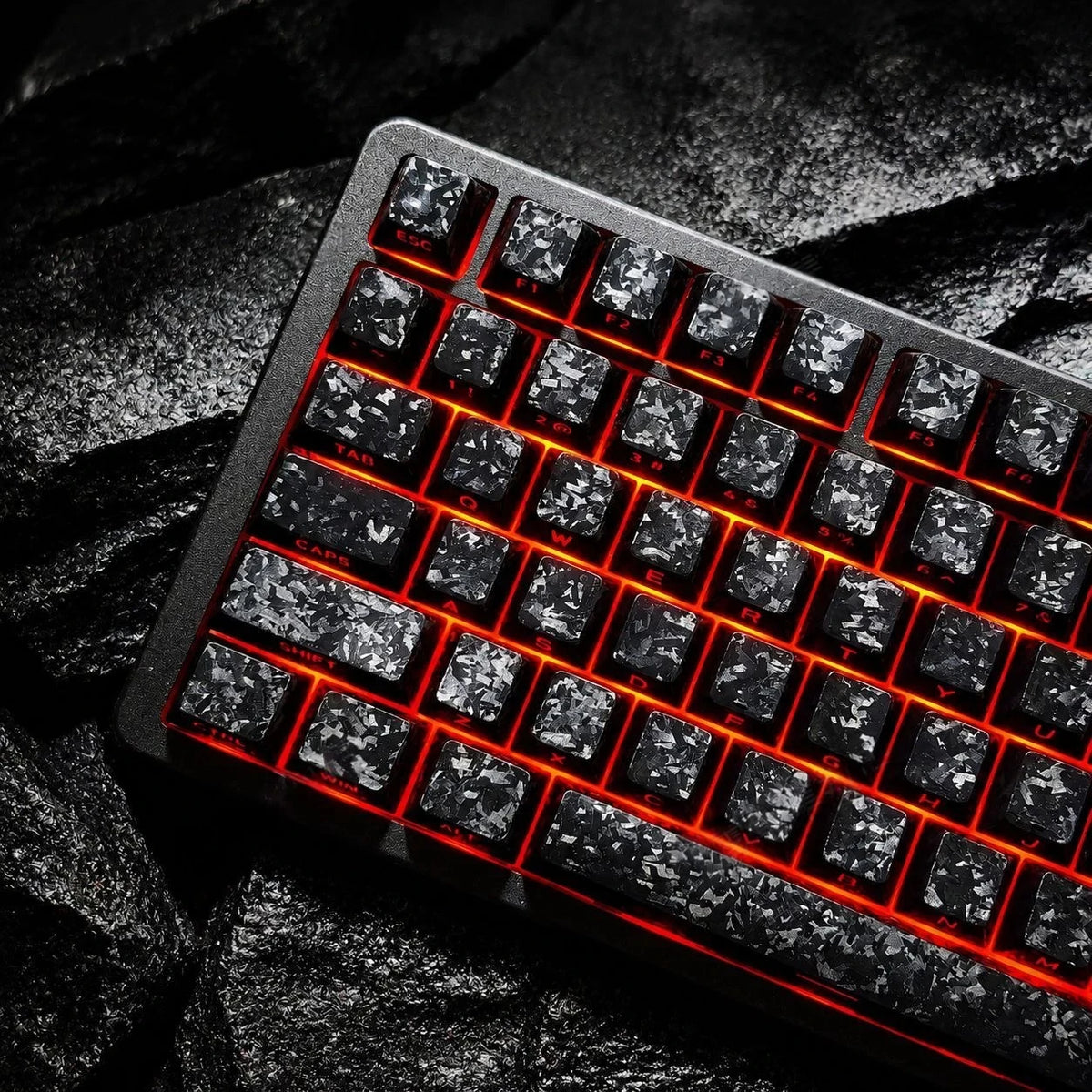 Carbon Pattern Side-Printed Keycap Set for MX-Style Keyboards