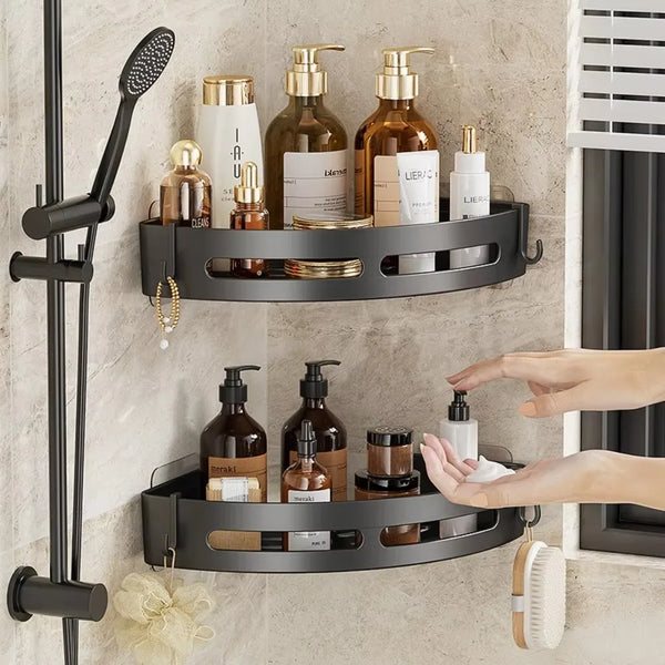 Corner Shower Caddy - Adhesive Mount Bathroom Shelf