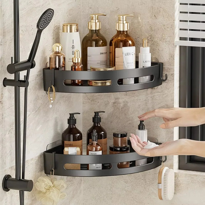 Corner Shower Caddy - Adhesive Mount Bathroom Shelf