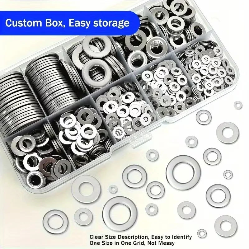 Stainless Steel Flat Washers Assortment Kit