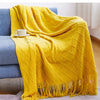 Oversized Chunky Knit Throw Blanket with Tassels