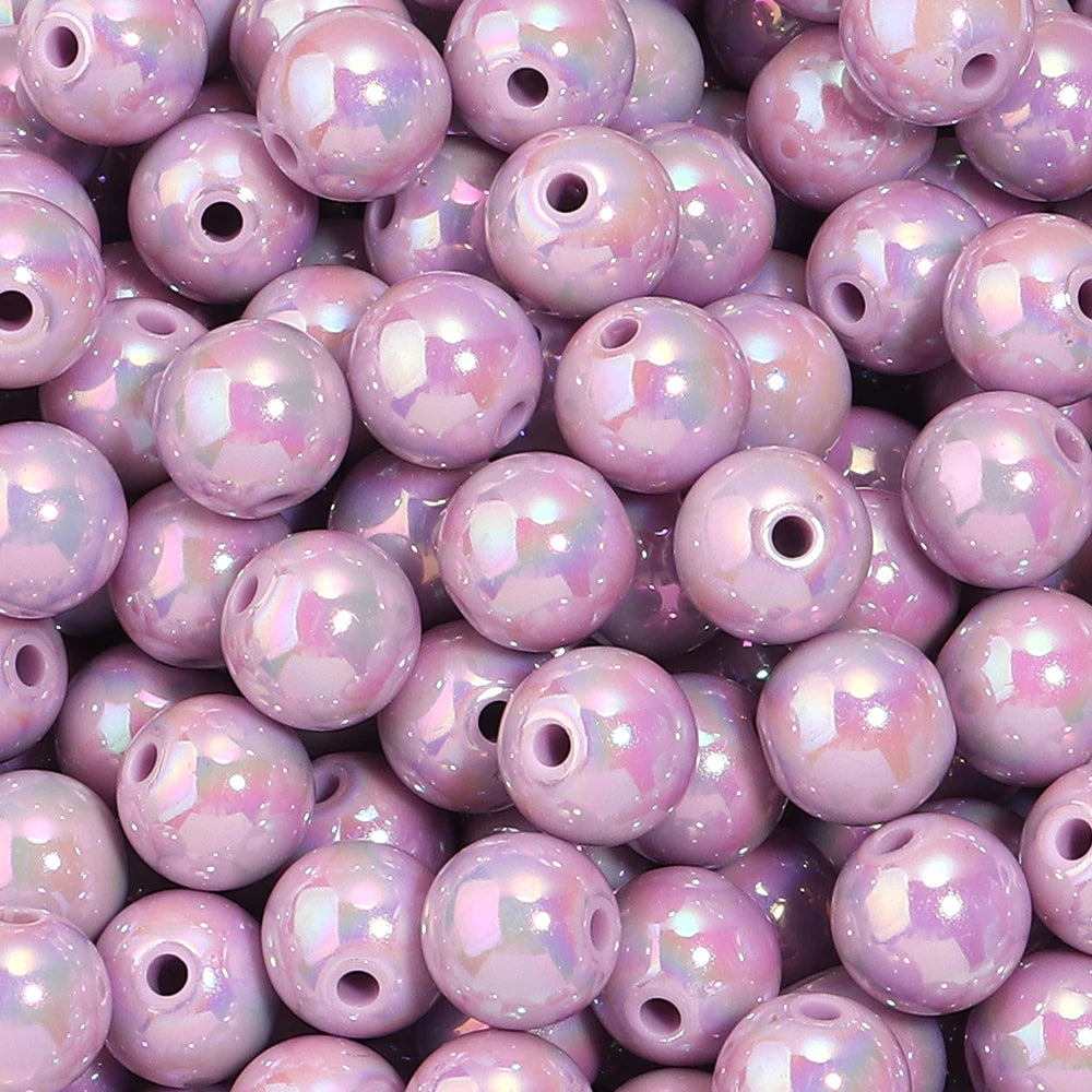 AB Color Acrylic Round Beads for Jewelry Making