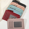 Slim Leather Card Holder Wallet with Secure Zipper