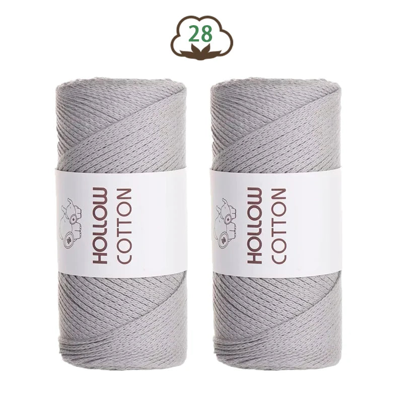 Soft Hollow Cotton Yarn for Knitting and Crochet