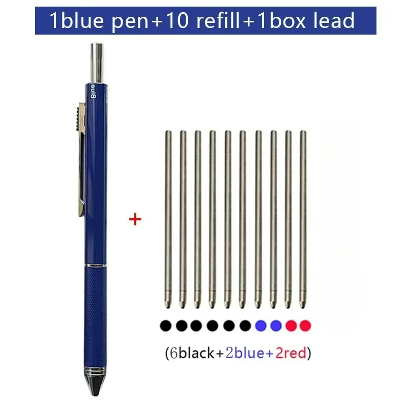 4-in-1 Gravity-Switch Metal Pen with Ballpoint and Mechanical Pencil