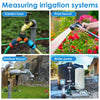 Images showing various irrigation systems including a garden hose, a hose faucet, an outdoor faucet, and a water pump.