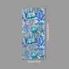 Blue and teal floral stained glass window film featuring jellyfish shapes for privacy and decor
