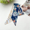 Floral Print Silk Hair Scarf for Women – Long Ribbon Headband
