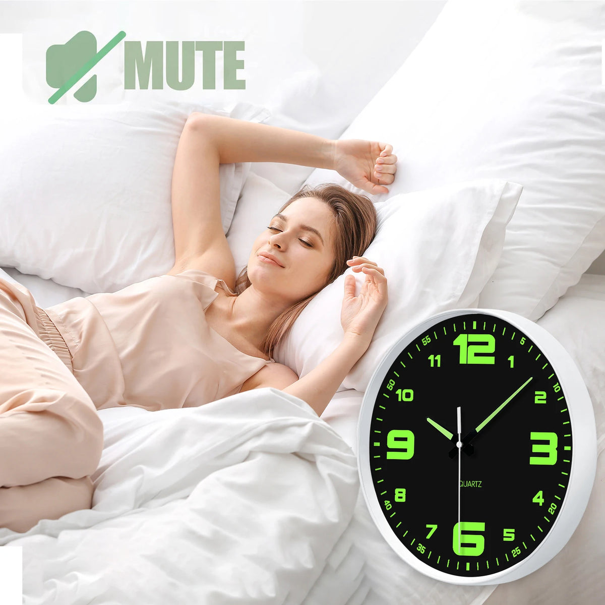 Glow-in-the-Dark Silent Wall Clock for Home Decor