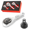 Compact 3-Piece Stubby Ratchet Wrench Set