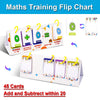 A set of 45 cards for math training featuring addition and subtraction problems within 20 on a flip chart board
