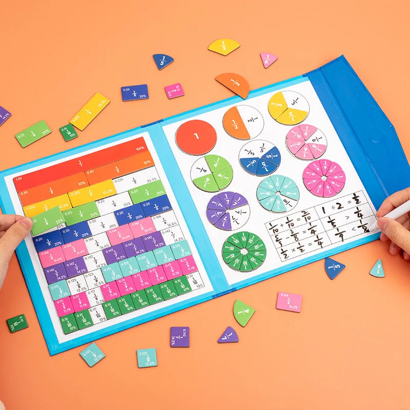 Wooden Magnetic Fraction Learning Book