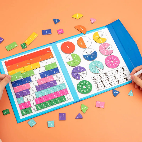 Wooden Magnetic Fraction Learning Book