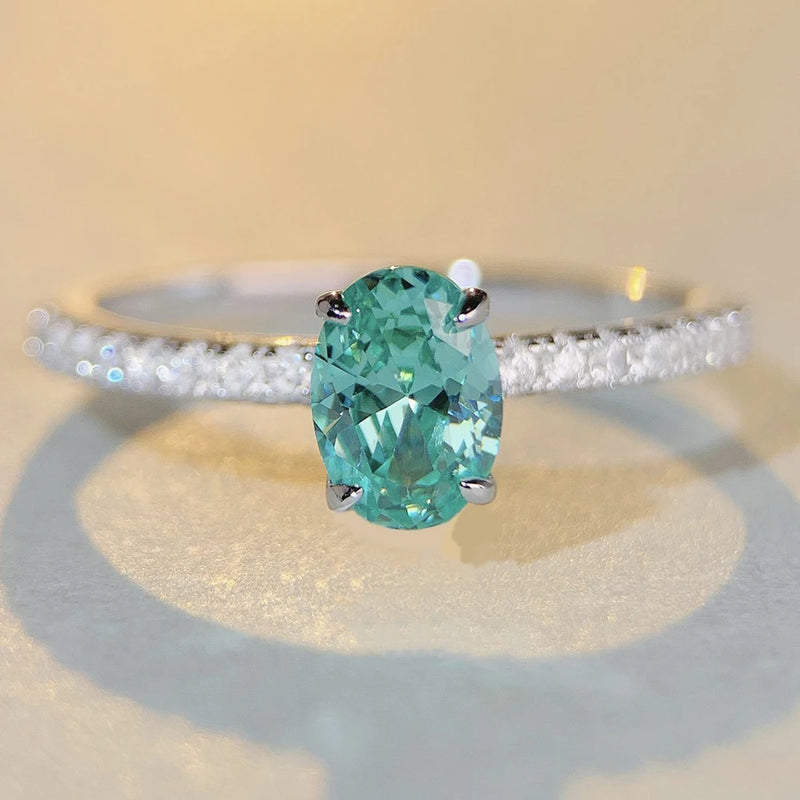 Elegant Oval CZ Sterling Silver Ring