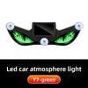 Y7-green LED car atmosphere light featuring a green demon eye design.