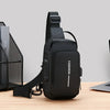 Oxford Sling Bag for Men with Zippered Phone Pocket