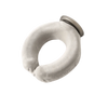 A white U-shaped reusable neck wrap designed for hot and cold therapy.