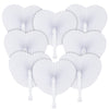 Classic White Folding Paper Hand Fans with Plastic Handles