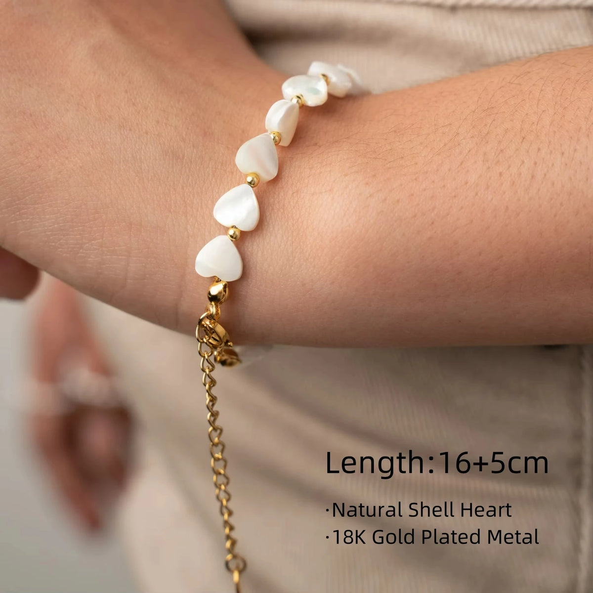 Boho Shell Heart Bracelet for Women